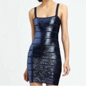 Bcbg Maxazria Elegant Navy Sequin Dress, S